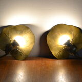 Pair of wall lights brass 70s
