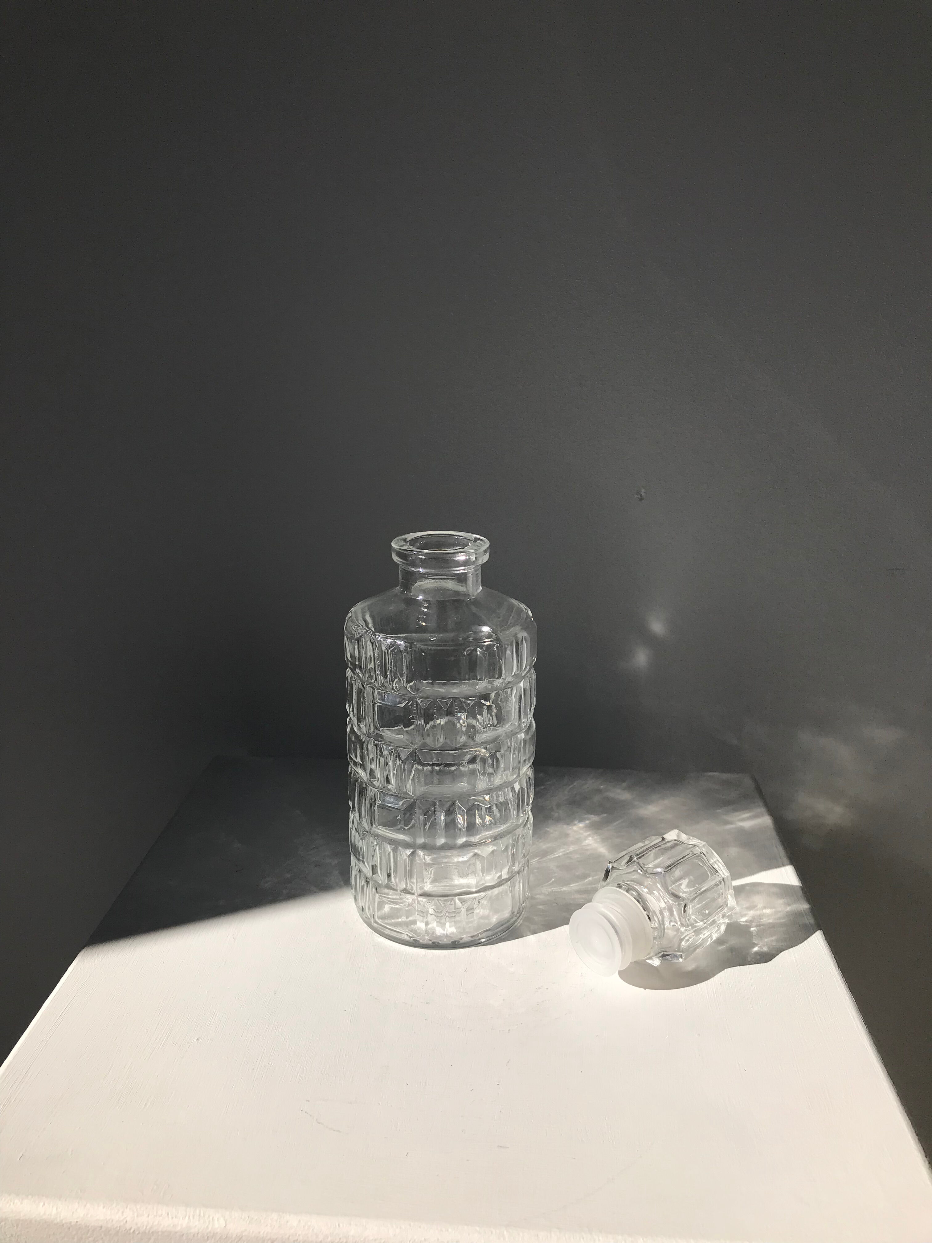 Vintage whisky decanter in glass