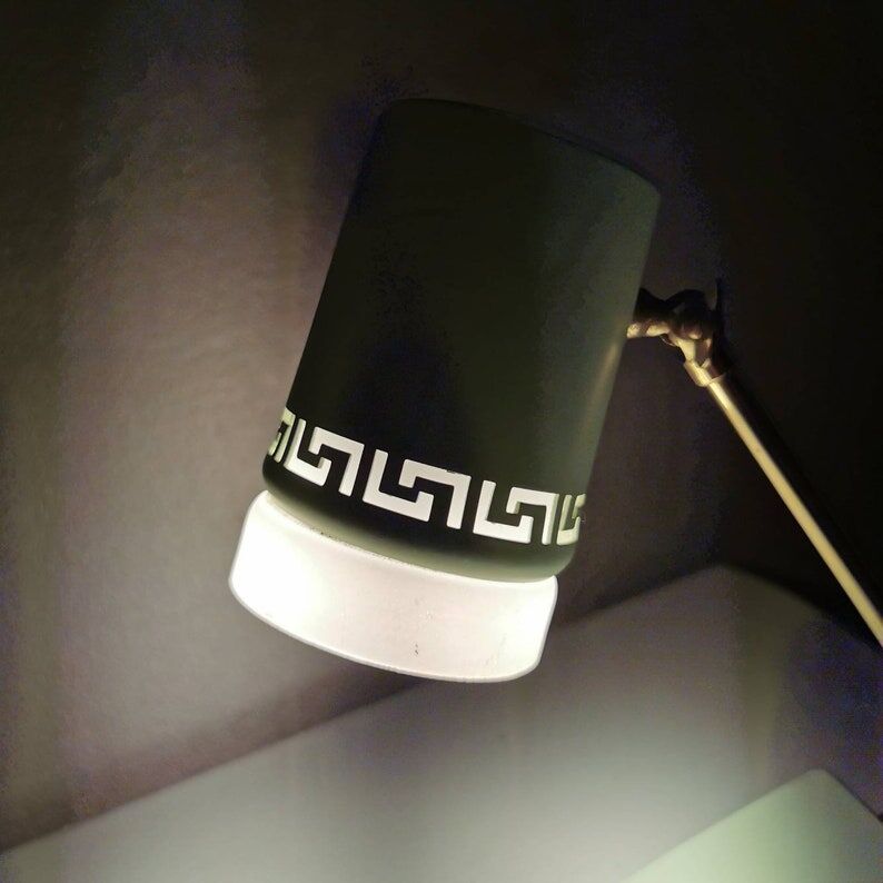 Night light 1970 pastel green with gold, France