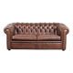 Canapé chesterfield 2,5 places en cuir de vachette vintage au look robuste