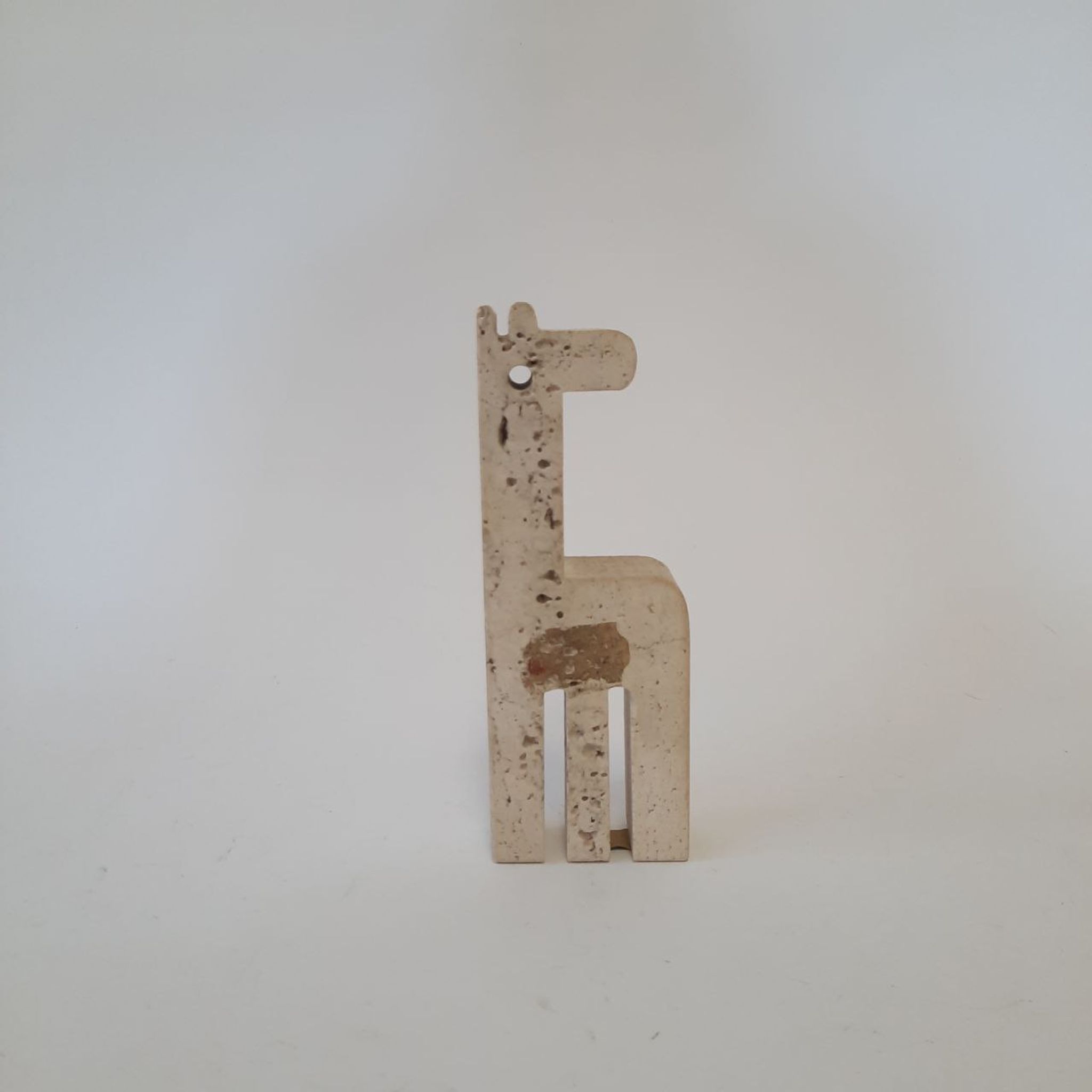 Paperweight giraffe statuette - travertine - Fratelli Mannelli - made in Italy - vintage.