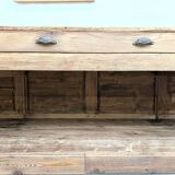 Very large pine trade counter, circa 1920.