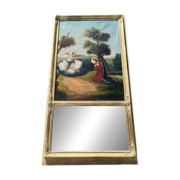 19th-century fireplace trumeau, oil on canvas, Christ in the Garden of Olives.