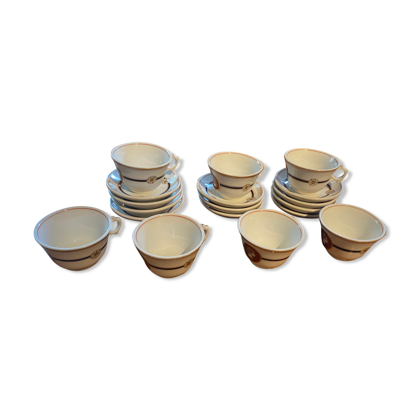 Set of chocolate cups in Bayeux porcelain