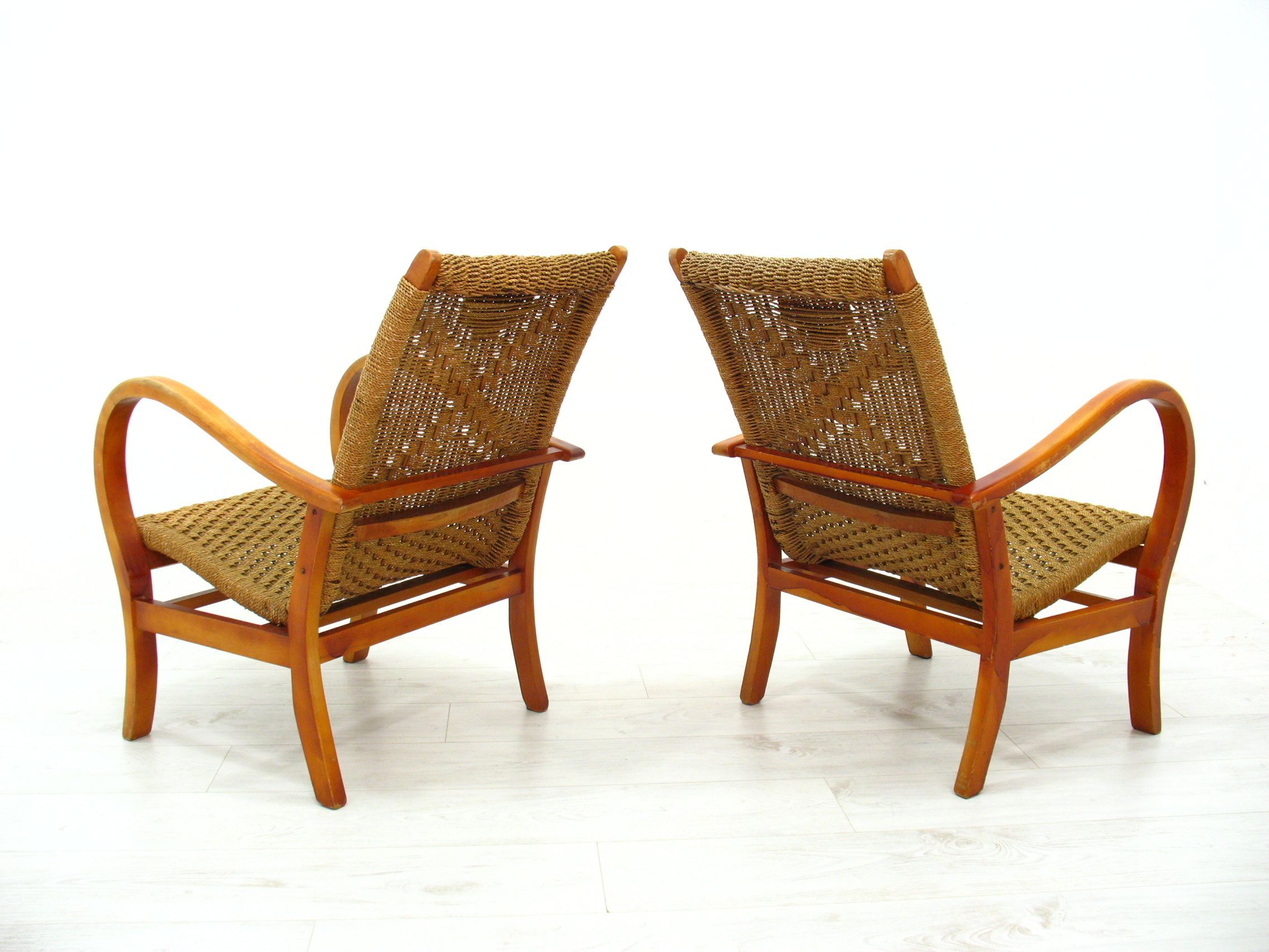 Chaises en corde vintage, 1970