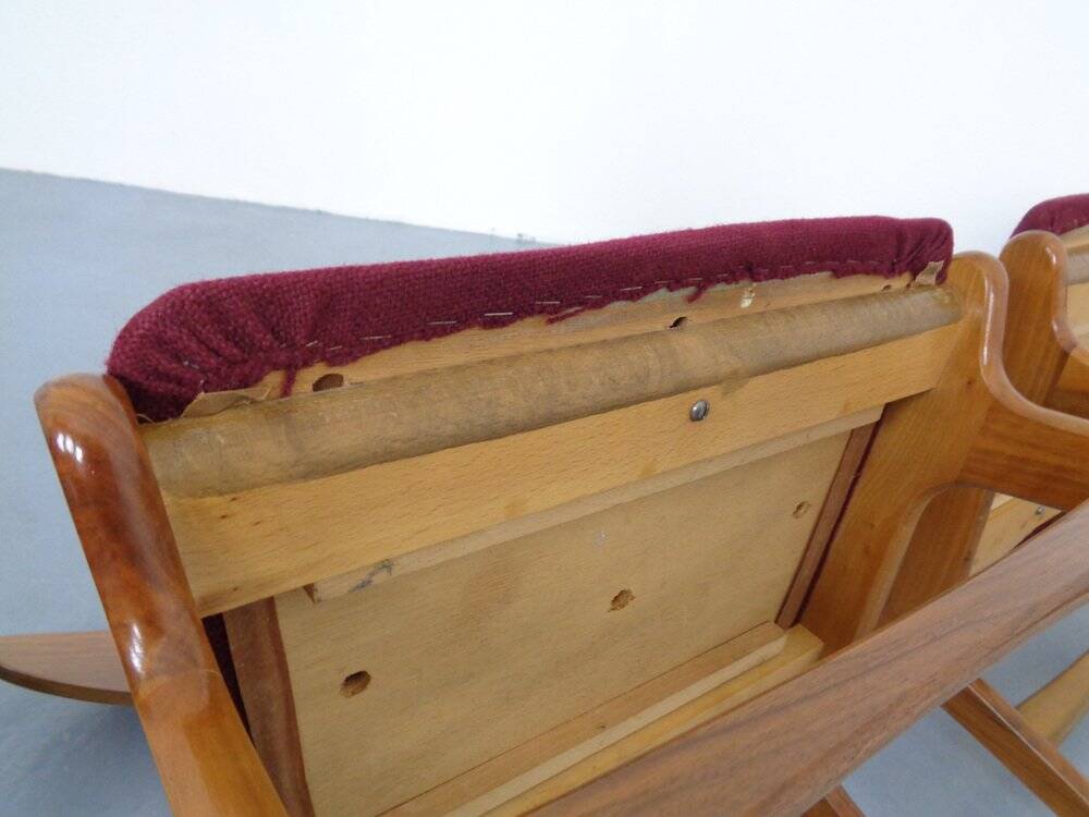 Mid-Century Walnut Dining Chairs, 1960s, Set of 4