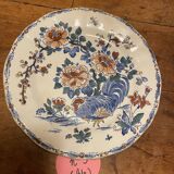 Set of 9 plates (hollow and flat) GIEN - Rooster and peonies - Late nineteenth / early twentieth century