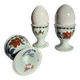 Vintage porcelain egg cup trio from Paris – Poppy & basket decor