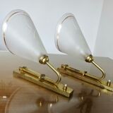 Pair of large wall lamps art deco 1930