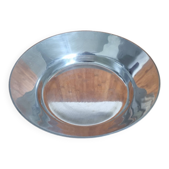 Large round hollow metal dish