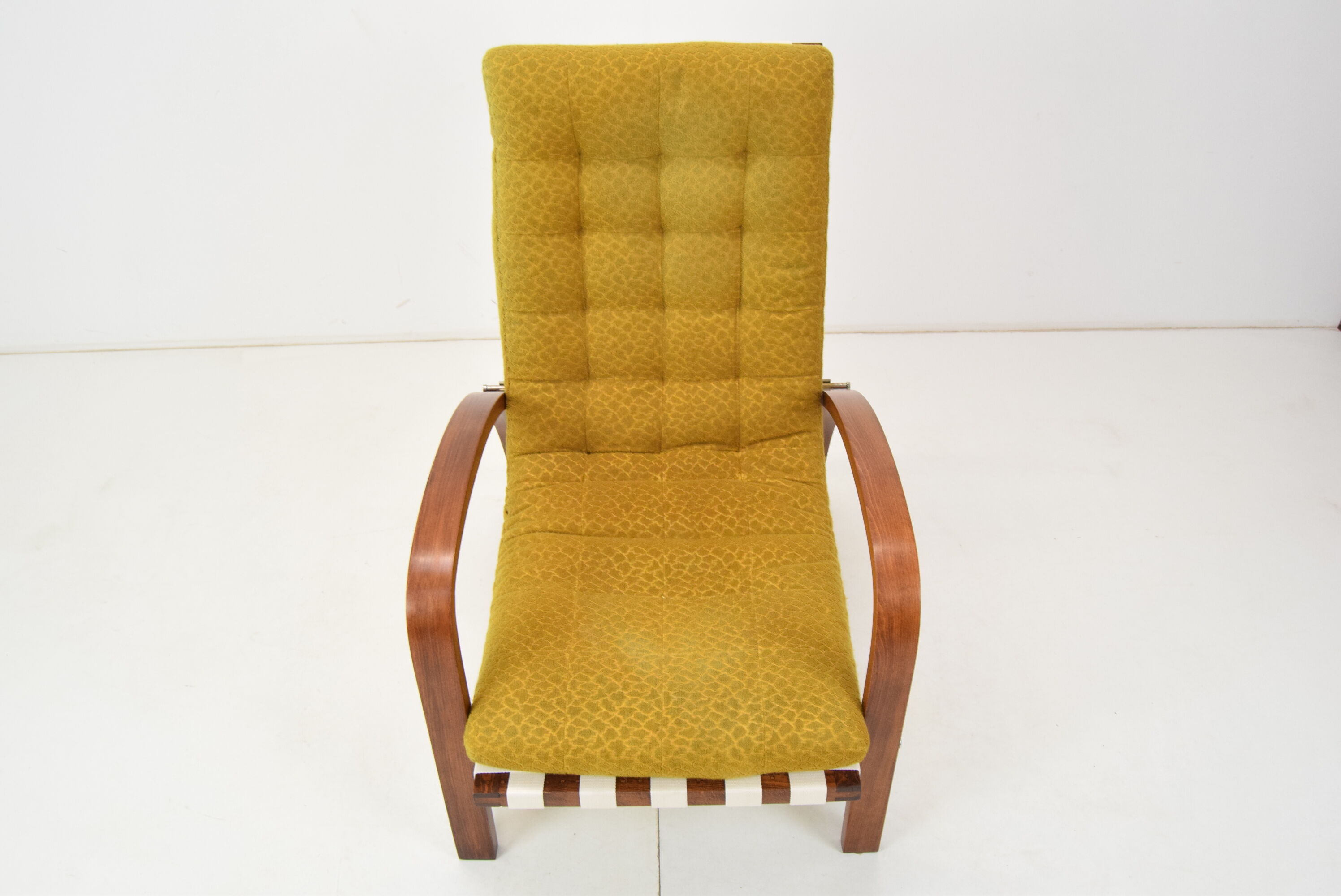 Art-deco adjustable armchair, designed by Jindrich Halabala,Restored,1930's