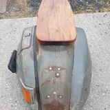 Scooter stool with teak seat