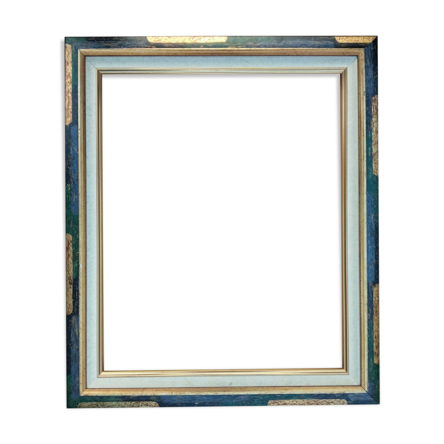 Contemporary gold and green blue frame