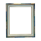 Cadre contemporain or et vert bleu
