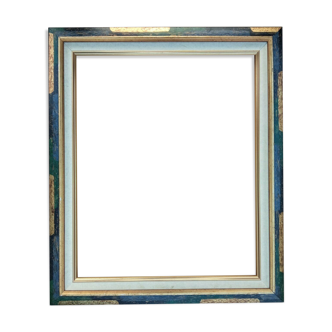 Cadre contemporain or et vert bleu