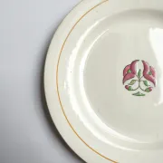 Iron earth plate Salins model without worry old cream flowers