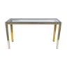 Renato Zevi Console Table Chrome Brass Hollywood Regency Glam