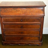 19th-century walnut and marble toilet commode in Louis Philippe style