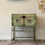 Storage cabinet in water green metal