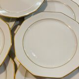 8 plates in white and golden porcelain ctogonales winterling marktleuthen bavaria