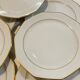 4 assiettes en porcelaine blanche et doré ctogonales winterling marktleuthen bavaria
