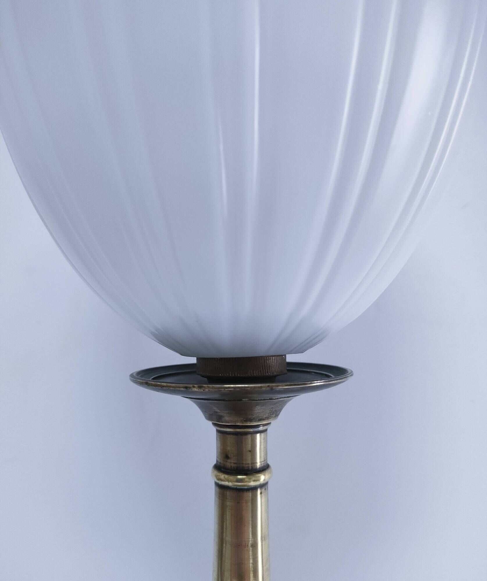 brass glass art deco lamp