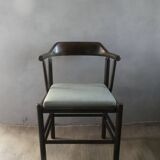 Desk armchair in wood and skai