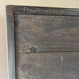 Industrial metal & solid wood screen - Unique designer piece