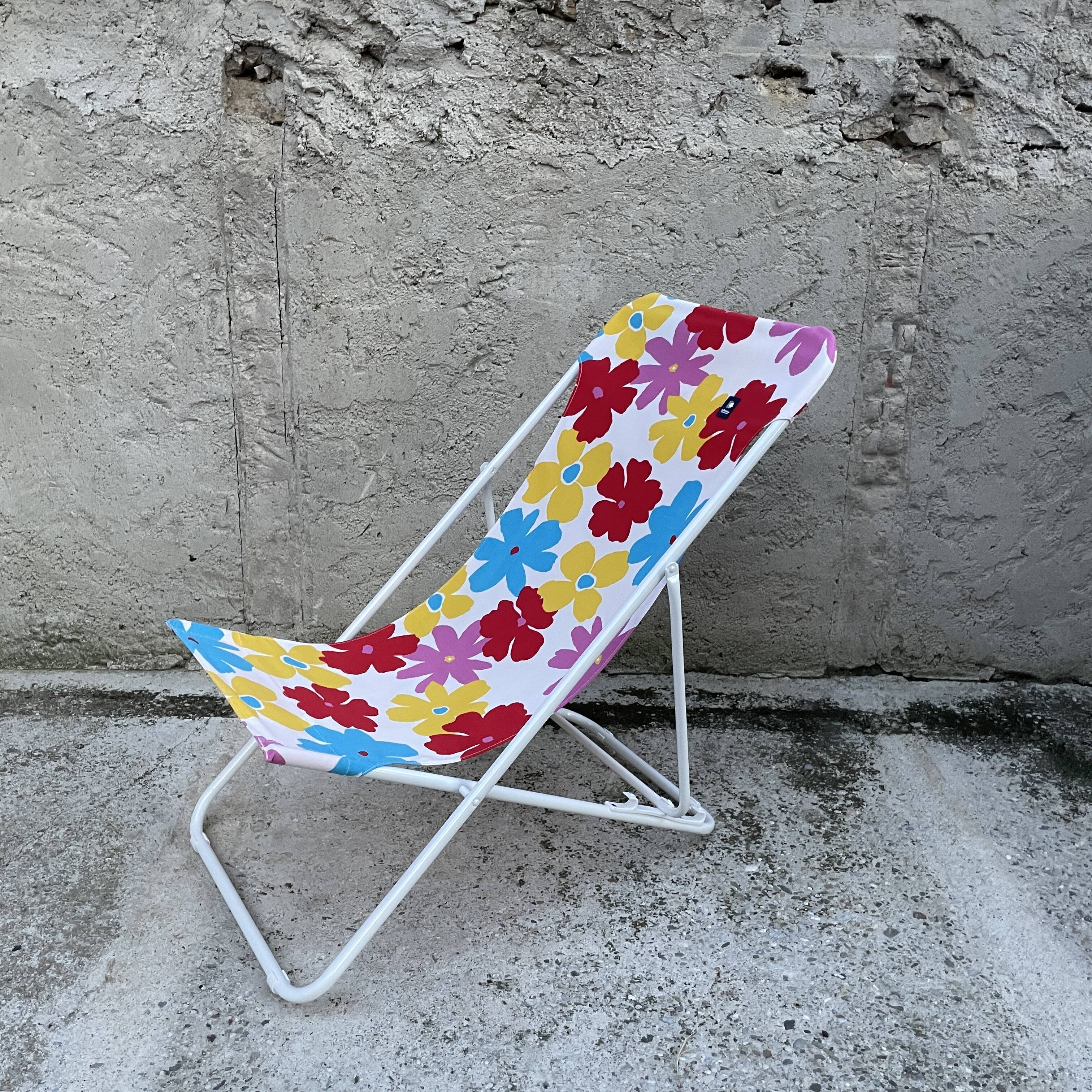 Pair of deckchairs "Lafuma" POP pattern