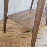 Vintage side table with double top in Scandinavian style.