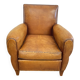 Fauteuil Club en cuir marron