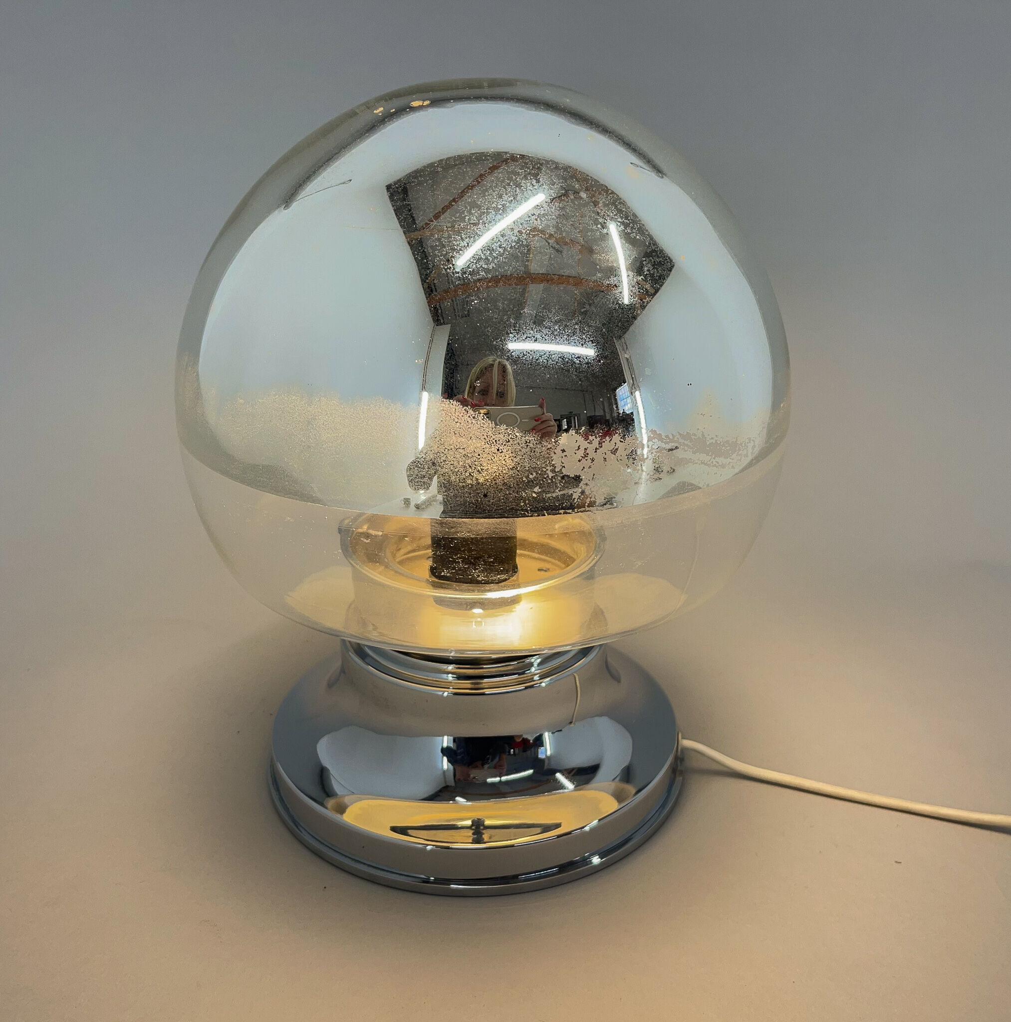 1960's italian chrome table lamp