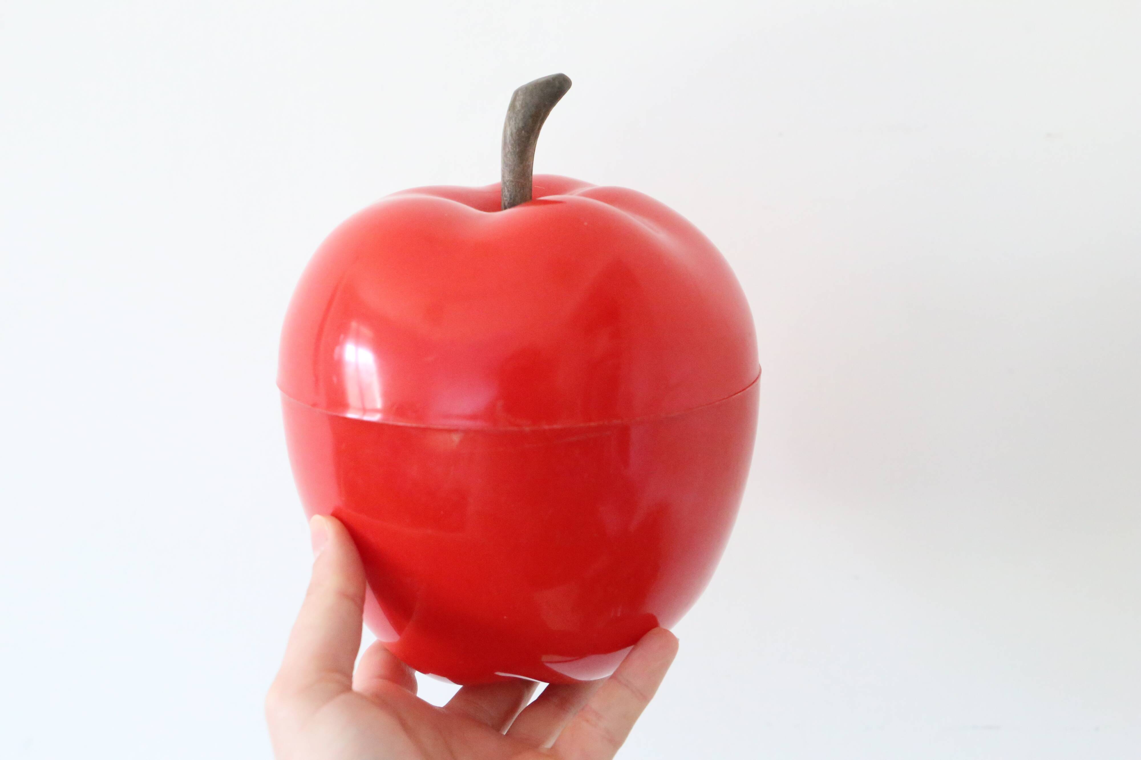 Red apple ice bucket, vintage