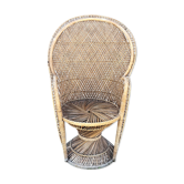 Fauteuil en osier Emmanuelle - années 60