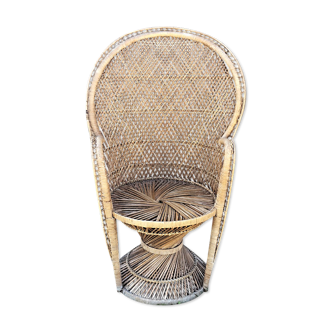 Fauteuil en osier Emmanuelle - années 60
