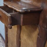 Large coat rack in Louis XV style, made of walnut and elm burl.