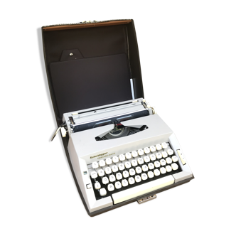 Former Scheidegger "princess matic" metal beige writing machine - vintage malle