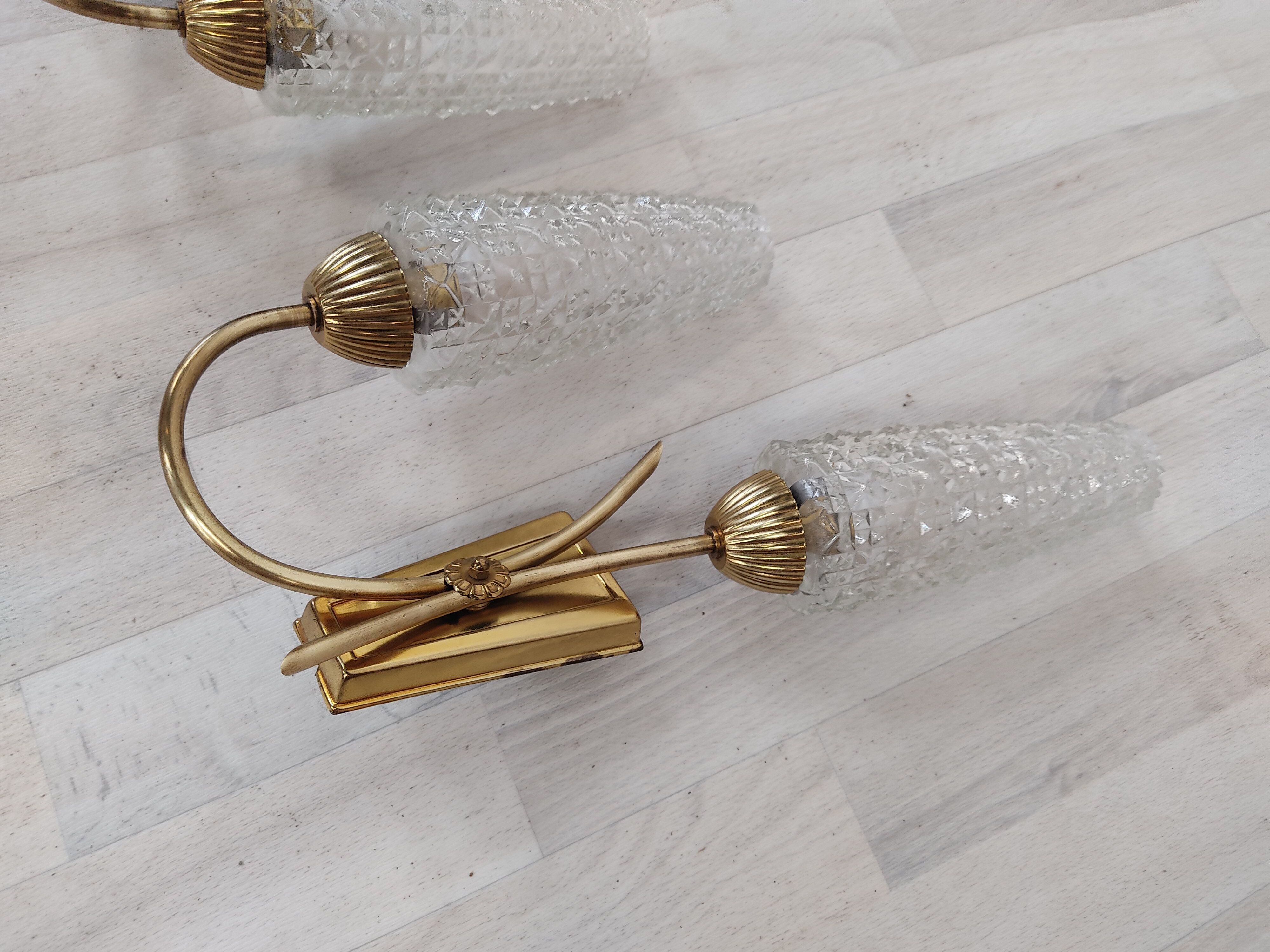 Pair of vintage brass wall light