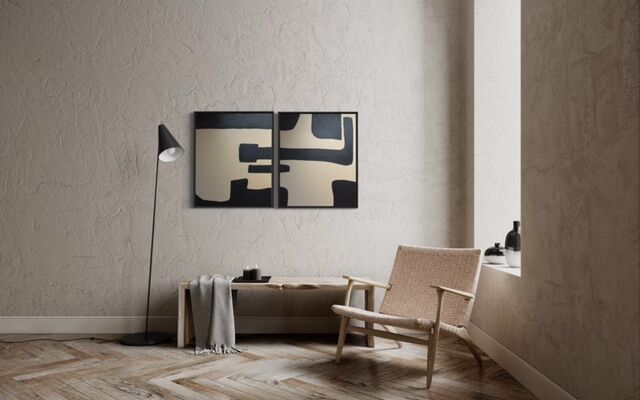 Set of two abstract canvases