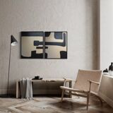 Set of two abstract canvases