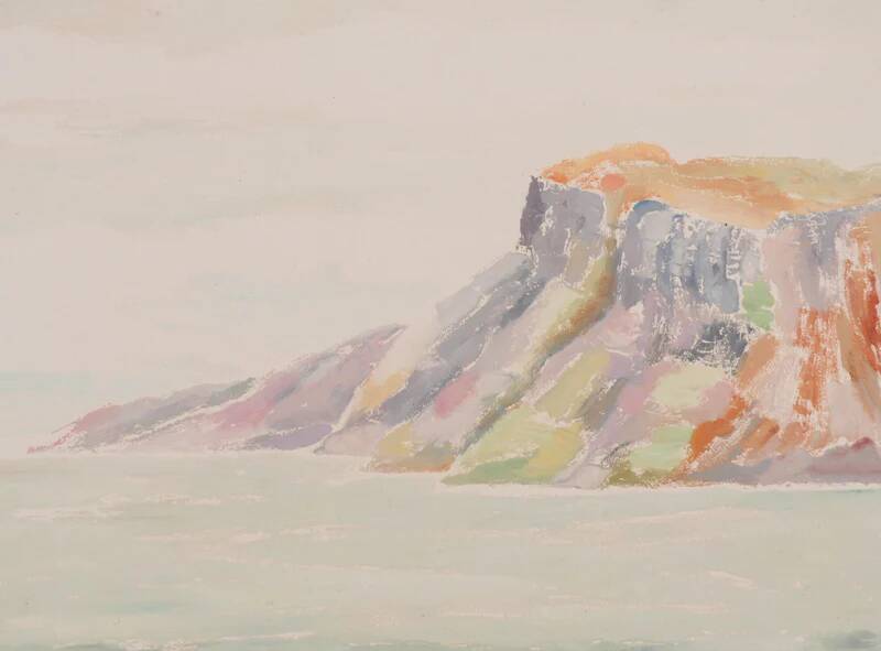 Camille combe: the mountain of bear island, original signed monotype