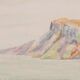 Camille combe: the mountain of bear island, original signed monotype