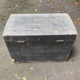 Malle de voyage en bois, ancienne L.75 x P.44 x H.54