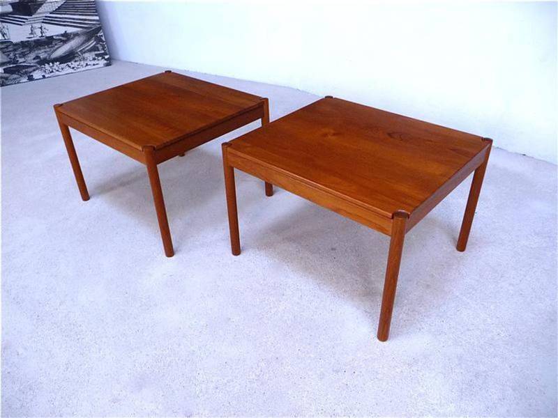 Tables d'appoint en teck danois modernes de Magnus Olesen, années 1960, ensemble de 2.