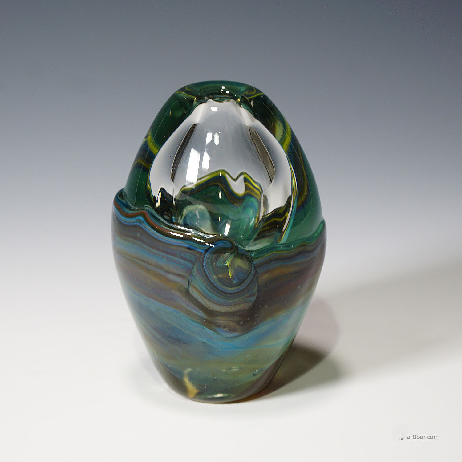 Vintage studio glass designed by the German artist Udo Edelmann 1988.