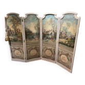 Paravent 4 feuilles époque Louis XVI aux décors champêtre