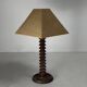 Lampe de table moderniste française en bois tourné dans le style de Charles Dudouyt, années 1930-1950