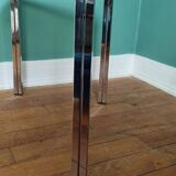 Vintage chrome metal and smoked glass coffee table