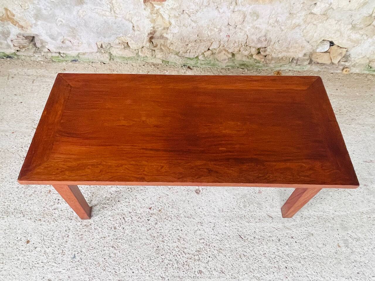Vintage oak farmhouse coffee table, circa 1950's