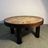 Roger Capron ceramic and wood side table/coffee table